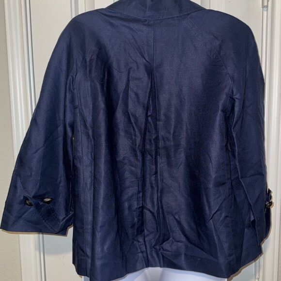 Talbots Women's Navy Jacket size 12 linen jacket - Picture 3 of 9